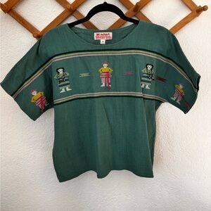 Vintage Guatemalan Embroidered 100% Cotton Top